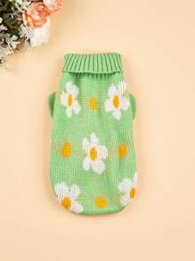 Floral Print Pet Sweater - Multicolor - View 4