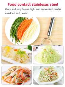 1入組二合一水果削皮器不銹鋼刨絲器 - 銀色 - 查看 7