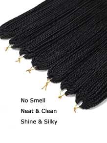 1 paquete Cabello trenzado a ganchillo, cabello trenzado a ganchillo con caja mediana, cabello trenzado a ganchillo con caja de diosa - Negro - Ver 4