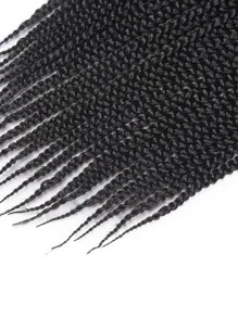 1 paquete Cabello trenzado a ganchillo, cabello trenzado a ganchillo con caja mediana, cabello trenzado a ganchillo con caja de diosa - Negro - Ver 5