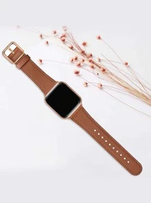 1 chiếc tương thích với dây đeo đồng hồ, dây đeo bằng da nâu cổ điển thời trang có khóa vuông màu vàng hồng, phù hợp với dòng SE Ultra 2 1, SE S9 8 7 6 5 4 3 2 1, dây đeo đồng hồ thông minh thời trang và phổ biến dành cho nữ, đen, trắng, hồng, nâu, vàng hồng, dây đeo thay thế 38mm 40mm 41mm 42mm 44M 45mm 49M - màu nâu - Xem 3