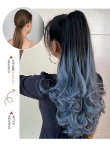 長款小波浪馬尾合成纖維接髮帶爪 - 彩色 - 查看 6