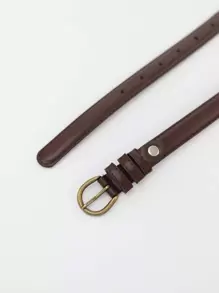 1pc Minimalist Pu Buckle Belt Summer, School Fall, Autumn, Halloween