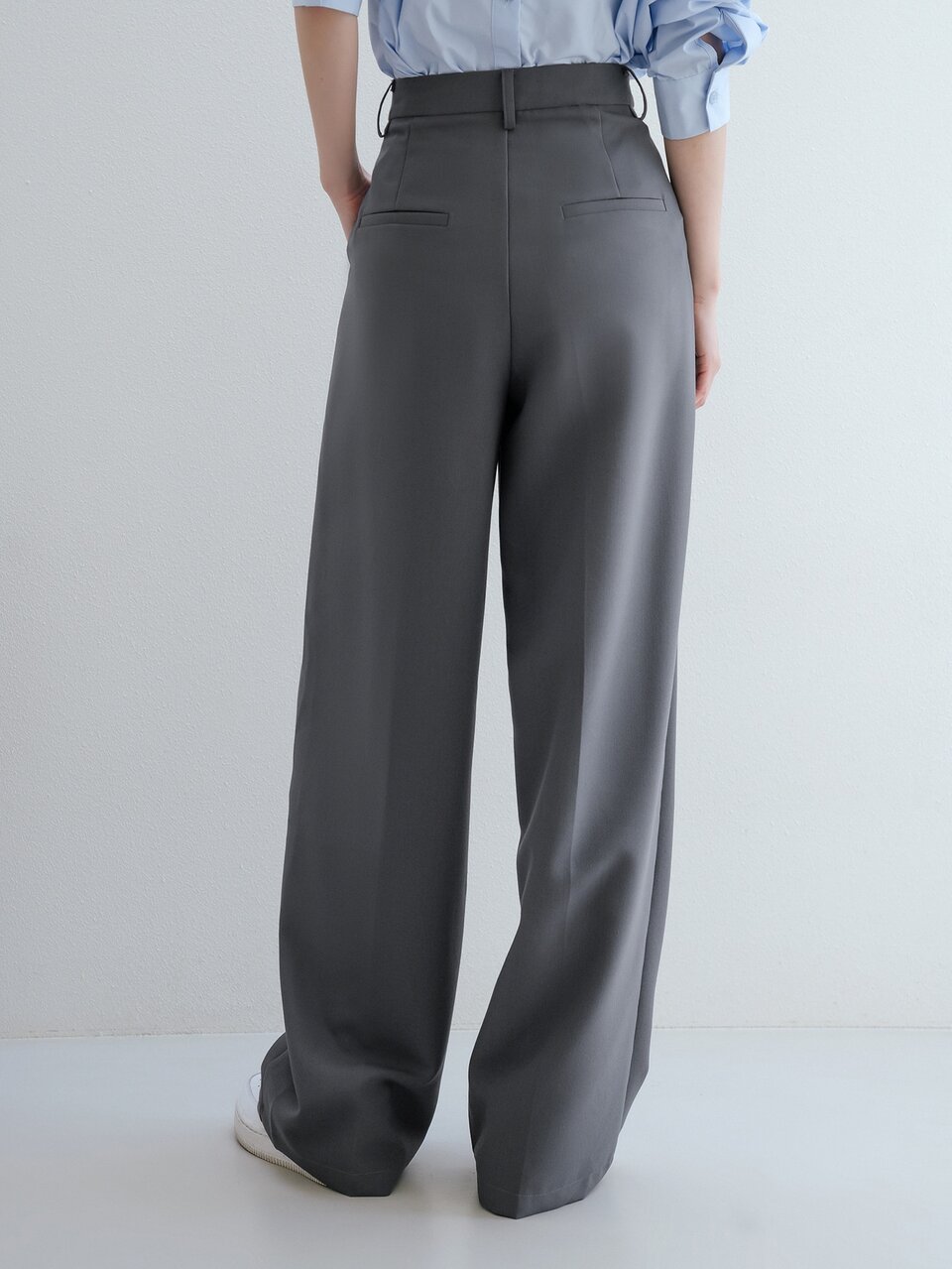 Slant Pocket Wide Leg Suit Pants Business Attire