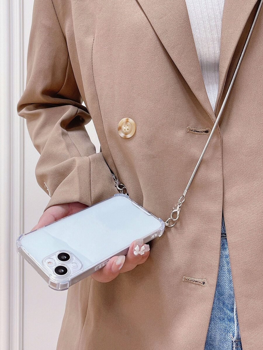 Dây đeo cổ đơn giản thời trang Vỏ điện thoại mềm trong suốt chống rơi Tương thích với iPhone15/15promax/15pro/15plus/11/12/13/14promax/xs/xr/11pro/11promax/12pro/12promax/13pro/13promax/7plus/14pro /14promax/14plus/7plus/8plus/8/se2 - Trong sáng - Xem 1