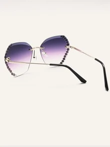 Rhinestone Decor Fashion Glasses Elegant For Summer Beach Vacation,Outdoor,Travel - Purple - View 2