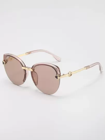 Gafas de moda con diseño de flecha semirramonadas, accesorios de moda para gafas de playa para mujeres, para verano, playa, vacaciones, exterior y viajes