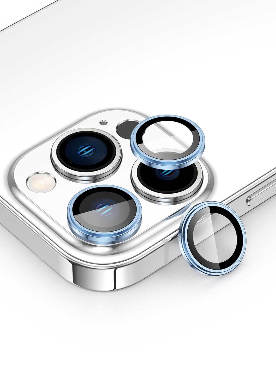 3入組鏡頭保護膜，相容於 iPhone 15/15Pro/15Plus/15Promax - 藍色 - 查看 1