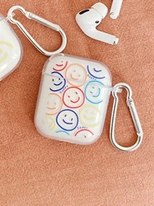 1 件笑脸透明耳机盒适用于 Pro 3、Pro 2、3、2、1，可爱简约设计 - 無色 - 查看 2