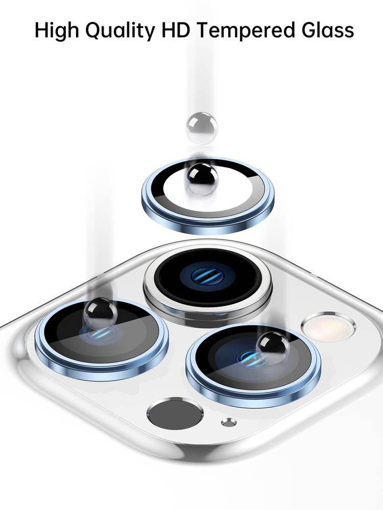 3入組鏡頭保護膜，相容於 iPhone 15/15Pro/15Plus/15Promax - 藍色 - 查看 3