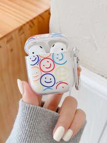 1 件笑脸透明耳机盒适用于 Pro 3、Pro 2、3、2、1，可爱简约设计 - 無色 - 查看 4