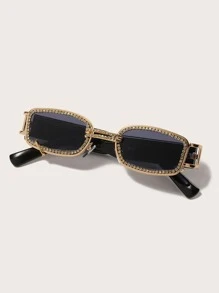 Rhinestone Decor Fashion Glasses - Black - View 1