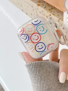 1 件笑脸透明耳机盒适用于 Pro 3、Pro 2、3、2、1，可爱简约设计 - 無色 - 查看 5