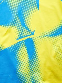 SHEIN ICON 3D Body Print Crop Tee - Yellow - View 3