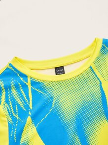 SHEIN ICON 3D Body Print Crop Tee - Yellow - View 4