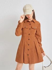 SHEIN Teen Girls Dresses - Brown - View 4