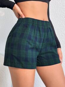 SHEIN EZwear Plaid Wide Leg Shorts