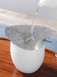 1 pieza Filtro de té de acero inoxidable en forma de hoja - Plateado - Ver 4