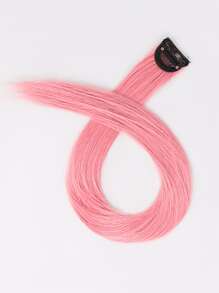 Clip In Long Straight Synthetic Hair Extension - Coral Pink - View 1