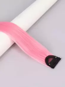 Clip In Long Straight Synthetic Hair Extension - Coral Pink - View 3