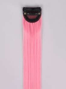 Clip In Long Straight Synthetic Hair Extension - Coral Pink - View 4