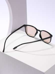 1pc Vintage Asymmetrical Fashion Trendly Fashion Glasses For Summer Beach Vacation,Outdoor,Travel - Coffee - View 3