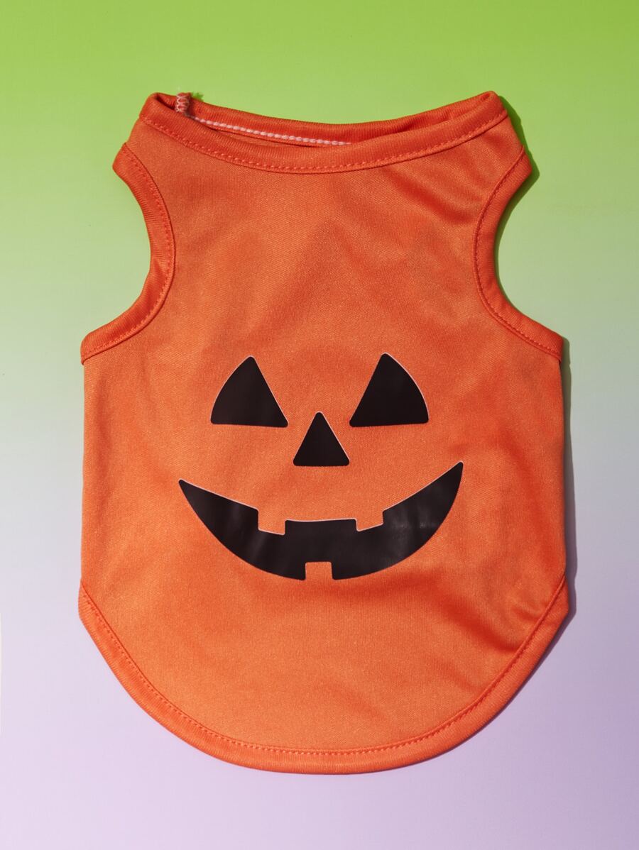 PETSIN 1pc Halloween Expression Printed Pet Vest - Orange - View 1