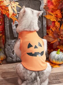 PETSIN 1pc Halloween Expression Printed Pet Vest - Orange - View 2