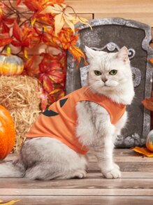 PETSIN 1pc Halloween Expression Printed Pet Vest - Orange - View 4
