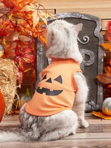 PETSIN 1pc Halloween Expression Printed Pet Vest - Orange - View 5