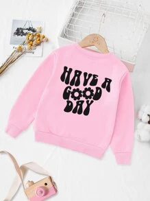 Toddler Girls Slogan Graphic Sweatshirt - Pink - View 1