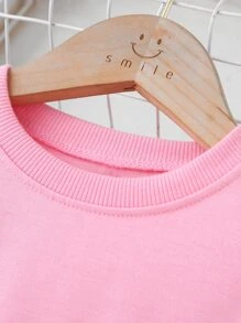 Toddler Girls Slogan Graphic Sweatshirt - Pink - View 4