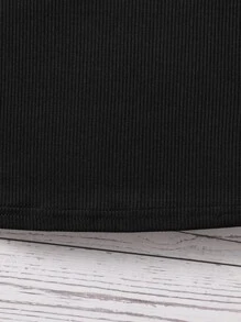 SHEIN Young Girl Rib-Knit Cut Out Tank Top