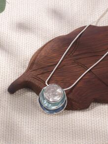 几何吊坠项链 - 彩色 - 查看 3