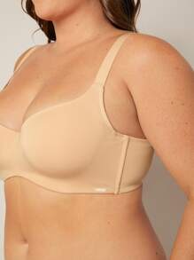 LUVLETTE Natural Balconette T-Shirt Bra Wireless Bra - Khaki - View 9