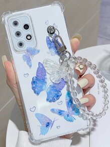 蝴蝶樣式手機殼帶串珠吊墜 - 彩色 - 查看 1