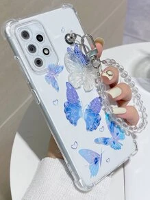 蝴蝶樣式手機殼帶串珠吊墜 - 彩色 - 查看 2