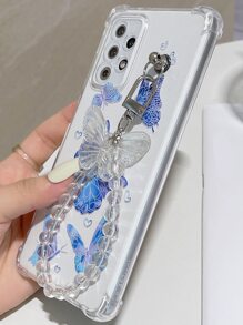 蝴蝶樣式手機殼帶串珠吊墜 - 彩色 - 查看 4