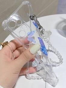 蝴蝶樣式手機殼帶串珠吊墜 - 彩色 - 查看 5