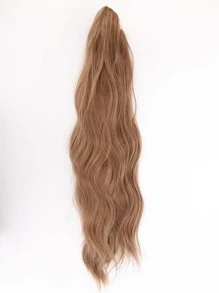 Phần mở rộng tóc đuôi ngựa tổng hợp xoăn tự nhiên - màu nâu - Xem 1