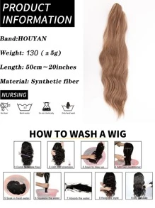 Phần mở rộng tóc đuôi ngựa tổng hợp xoăn tự nhiên - màu nâu - Xem 3