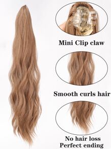Phần mở rộng tóc đuôi ngựa tổng hợp xoăn tự nhiên - màu nâu - Xem 5