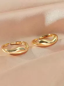 2 chiếc vòng cổ tay tối giản - Vàng - Xem 4