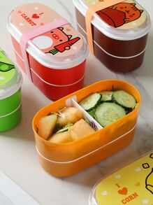 1pc Cartoon Graphic Random Lunch Box - Multicolor - View 6