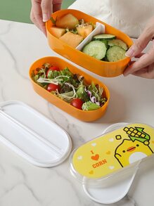 1pc Cartoon Graphic Random Lunch Box - Multicolor - View 4