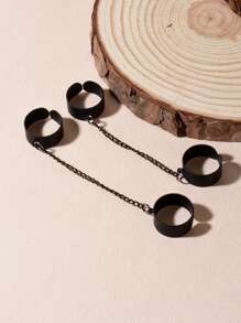 2 chiếc nhẫn găng tay tối giản - màu đen - Xem 2