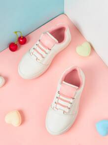 Girls Two Tone Lace-up Front Skate Shoes - Multicolor - View 1