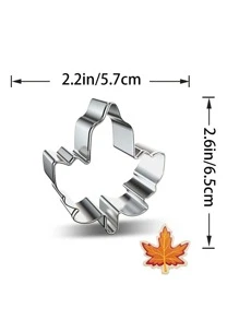 1pc Dao cắt bánh quy hình lá phong - Bạc - Xem 3