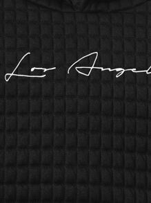 SHEIN 男童字母图案卫衣 - 黑色 - 查看 3