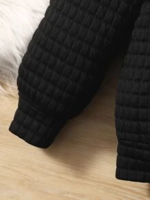 SHEIN 男童字母图案卫衣 - 黑色 - 查看 4